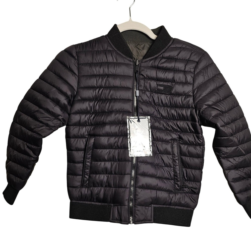 NASA Collection Black Reversible Puffer Bomber Jacket Kids Size 8 New‎ with Tags